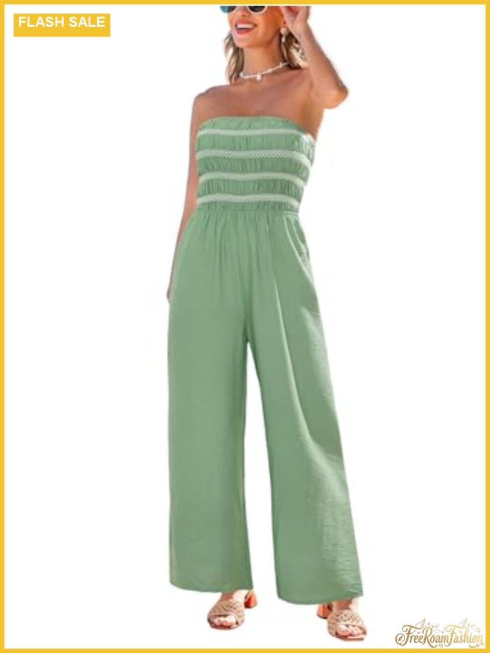Women's Sleeveless Wide Leg Jumpsuit Rayon Blend Casual One Piece Outfit